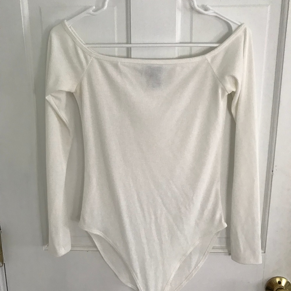Forever 21 long sleeve white bodysuit